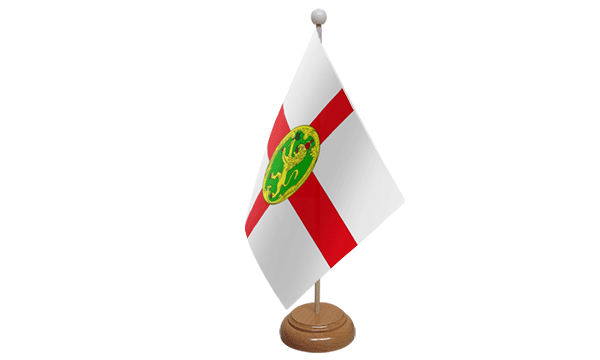Alderney Small Flag with Wooden Stand